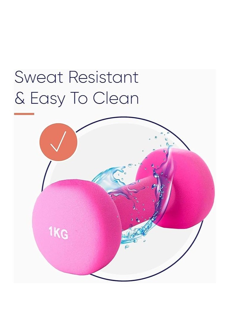 Dumbbells Weights Exercise Pink 1KG*2
