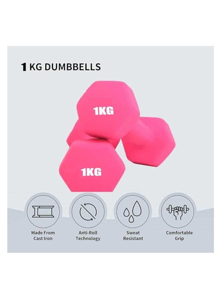 Dumbbells Weights Exercise Pink 1KG*2