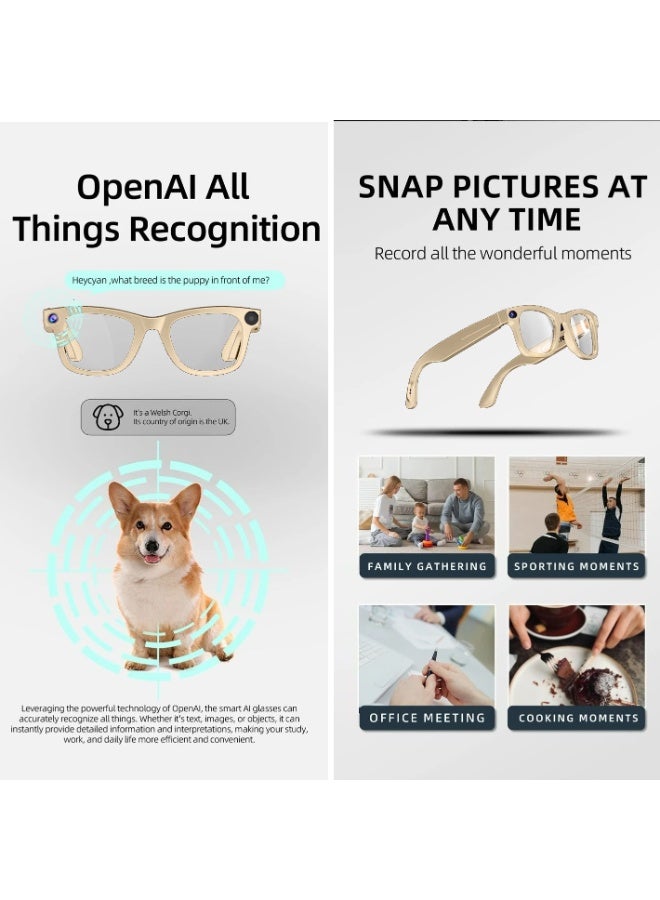 AI Smart Glasses with 8MP Camera, Real-Time Translation, Wireless Calls, Bluetooth and Wi-Fi Transfer, Android Compatible Design for Travel, Work, and Daily Hands-Free Use - Image 2