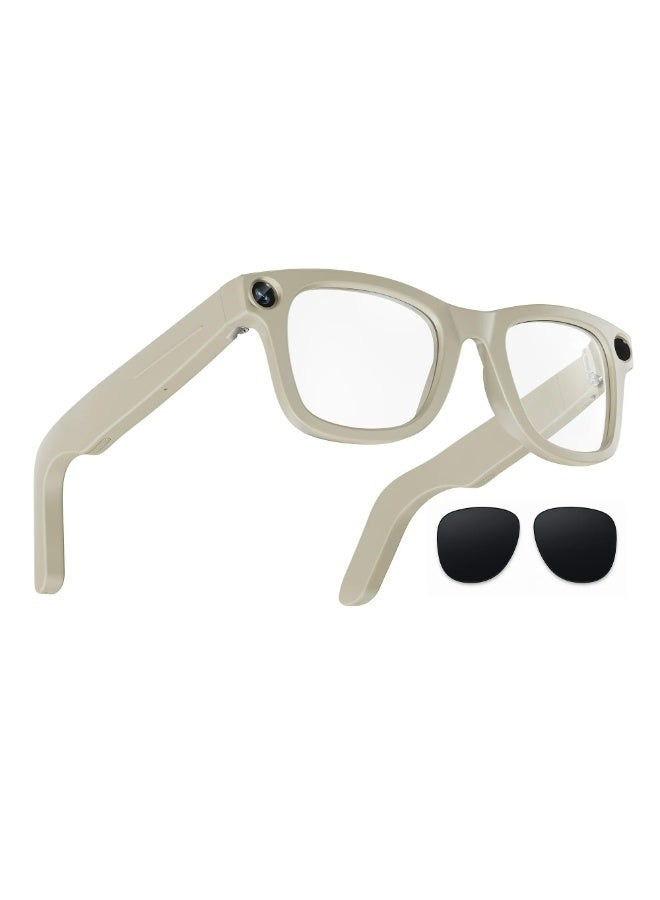 AI Smart Glasses with 8MP Camera, Real-Time Translation, Wireless Calls, Bluetooth and Wi-Fi Transfer, Android Compatible Design for Travel, Work, and Daily Hands-Free Use - Image 1