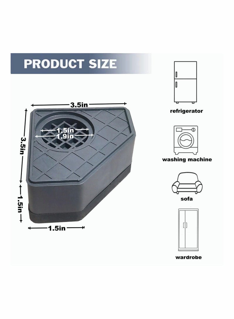 Anti Vibration Pads for Washing Machine,Washer and Dryer Pedestals Stop Washer Machine Noise Slip Moving Shaking Walking Skidding, Rubber Feet Pads Set of 4 - Image 2