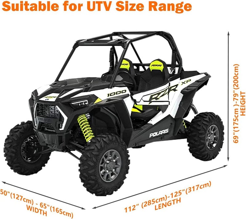 NEVERLAND UTV Cover Heavy Duty - Side by Side Cover with 300D Oxford Material Compatible with Polaris RZR Yamaha Rhino Can-Am Defender Honda Pioneer Kawasaki Mule Teryx 2-3 Passenger(Up to 125" L) - Image 3