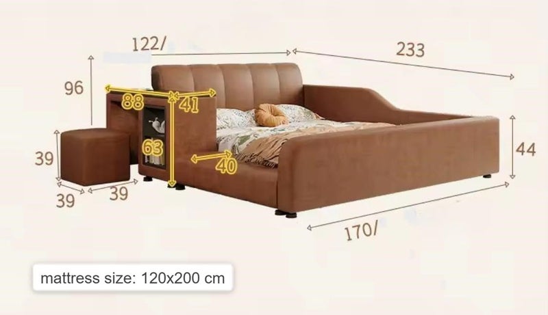 cozy Homes إطار سرير حديث من كوزي هوم مع تخزين - Image 2