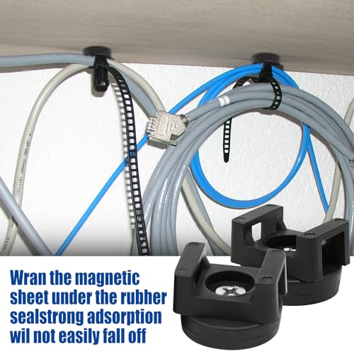 dcvbny Magnetic Cable Zip Tie Base, Heavy Duty 18lbs Vertical Tension, Multipurpose Wire Clips Management Holder, Supplies for Electrical Cable Wire Organization (22mm, Count, 20) - Image 4
