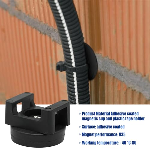 dcvbny Magnetic Cable Zip Tie Base, Heavy Duty 18lbs Vertical Tension, Multipurpose Wire Clips Management Holder, Supplies for Electrical Cable Wire Organization (22mm, Count, 20) - Image 3