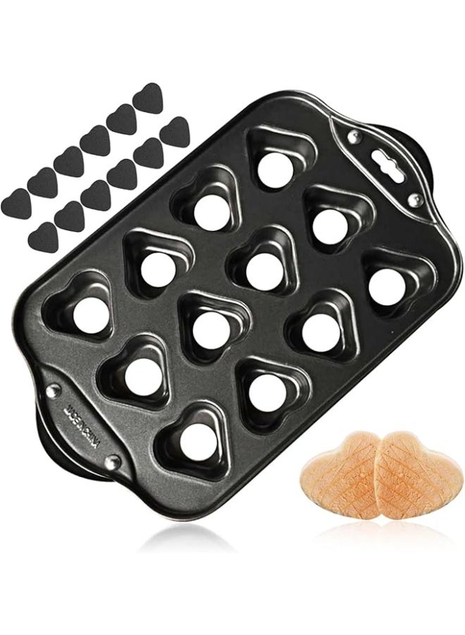 سبيس شوب قالب كب كيك صغير غير لاصق على شكل قلب بسعة 12 كوبًا مع قاعدة قابلة للإزالة - Image 1