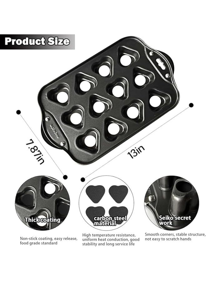 سبيس شوب قالب كب كيك صغير غير لاصق على شكل قلب بسعة 12 كوبًا مع قاعدة قابلة للإزالة - Image 5