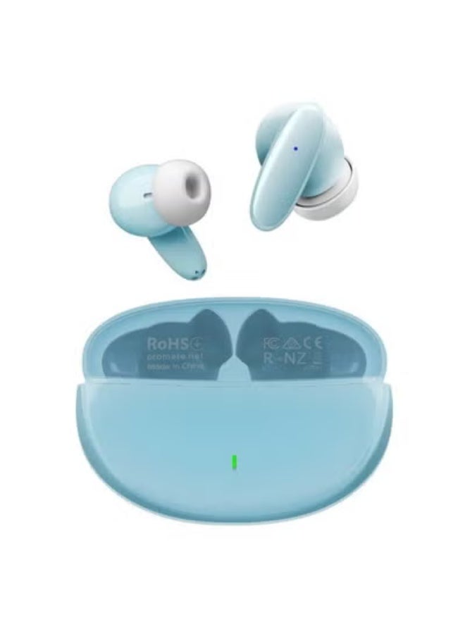 Promats Promate Lush Acoustic In-Ear TWS Earphone – Bluetooth 5.1, IPX5 Water-Resistant, 20 Hours Playback, IntelliTouch Controls, Ergonomic Fit, Compact Charging Case – Available in Black, White, Blue, Pink  - Image 3