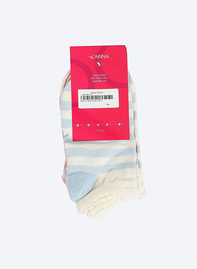Carina Striped Colored Socks - 3 Pairs - Image 3