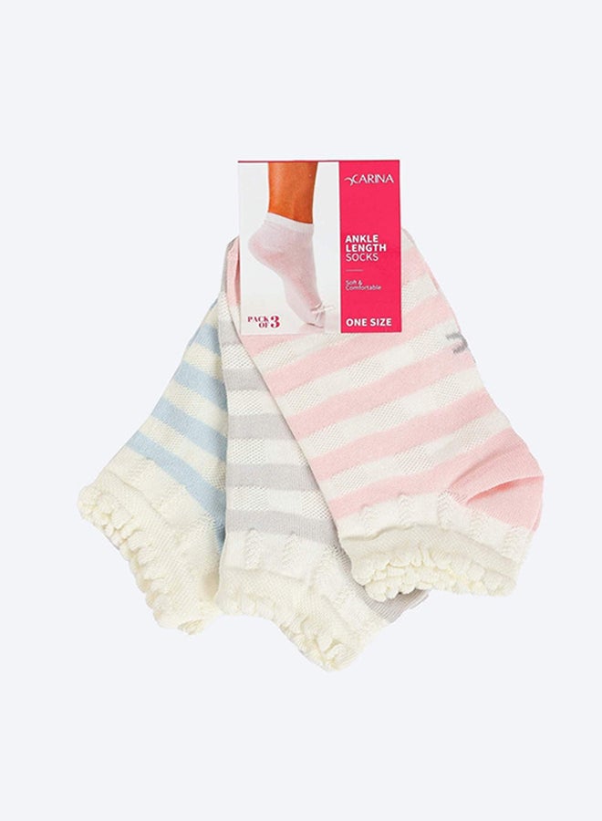 Carina Striped Colored Socks - 3 Pairs - Image 1