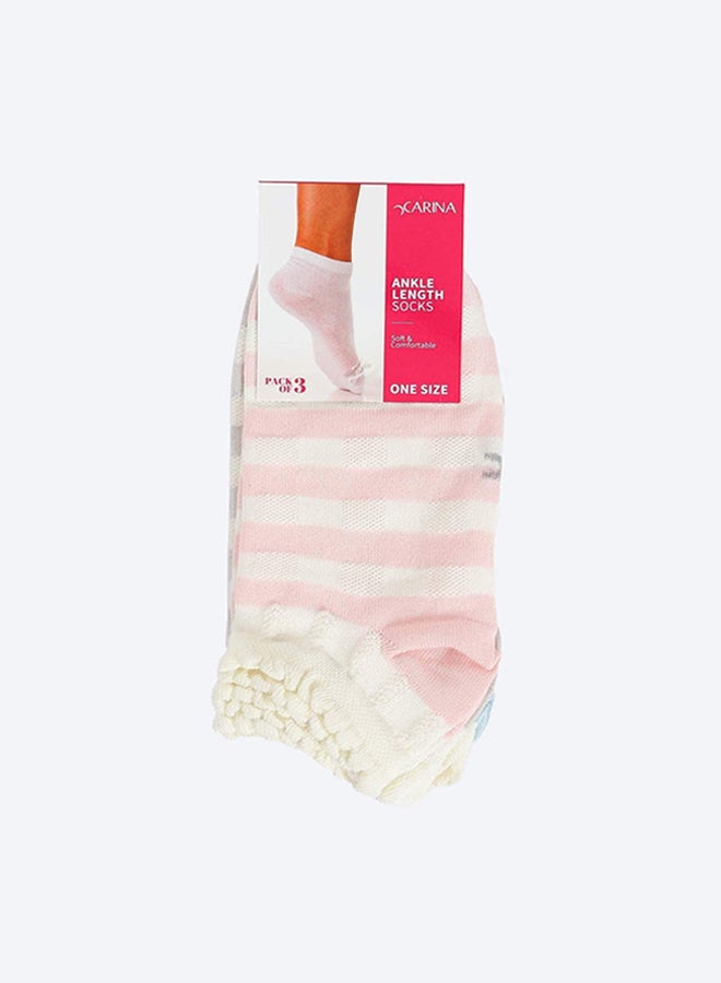 Carina Striped Colored Socks - 3 Pairs - Image 2
