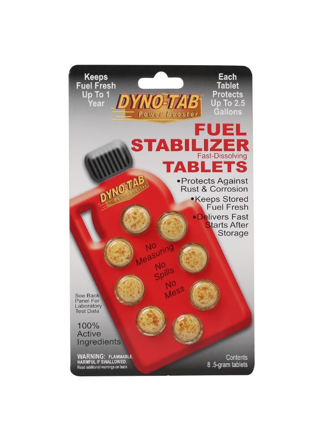 داينو-تاب دينوتاب مثبت وقود 64274 – يزيد القوة والأداء، يرفع رقم الأوكتان، يقلل تراكم الكربون والاحتكاك والتآكل – عبوة 8 أقراص (قرص واحد يعالج 9.4 لتر - Image 1