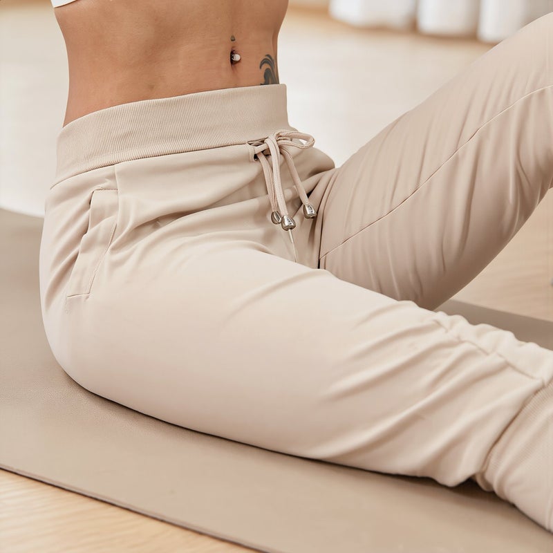 Womens Knit Capri Pants Soft Cotton Blend Drawstring Waist Pockets Athletic Lounge M Gray - Image 3