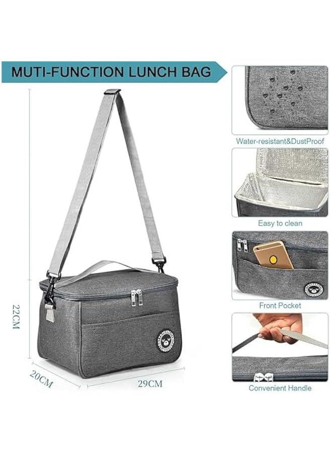 HOOKOR - Lunch Bag, Insulated Lunch Bags Cooler Bag Thermal Lunch Tote Bags for Men Women 13L Cool Bag Waterproof Leak-Proof for Outdoor, Beach, Camping, BBQ, Travel (Grey) - Image 1