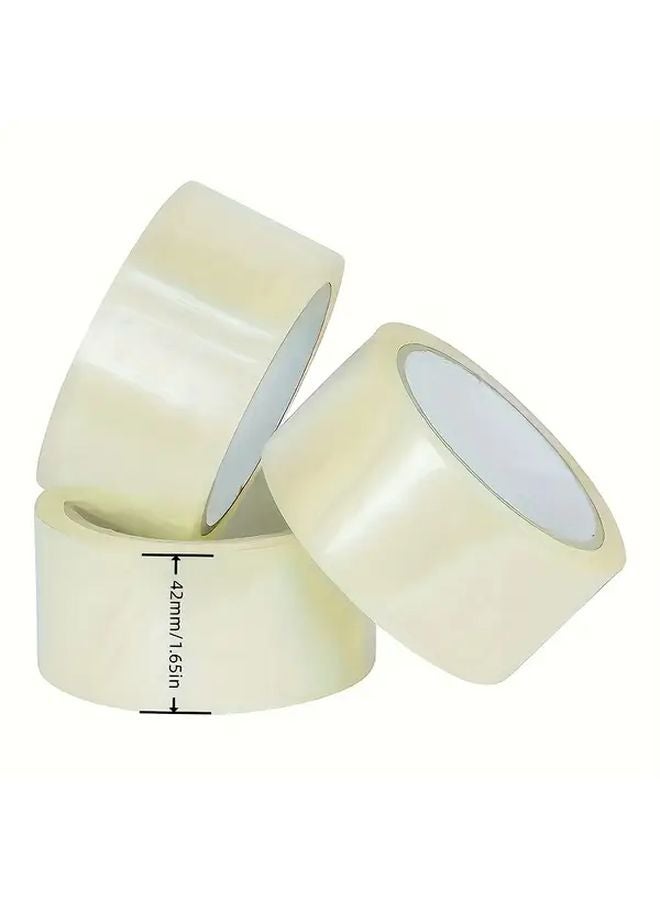 3 قطع شريط تغليف ثقيل 90 ياردة شفاف مقاوم للماء ذو لاصق قوي مع موزع - Image 5