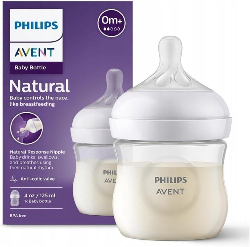 Avent Philips Avent Natural Response 125ml, Baby Feeding Bottle, BPA Free, 0 Months+ - Image 1