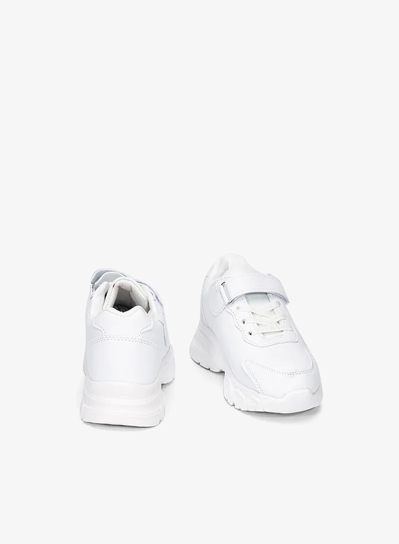 babyqlo White School Sport Shoes with Velcro for Kids