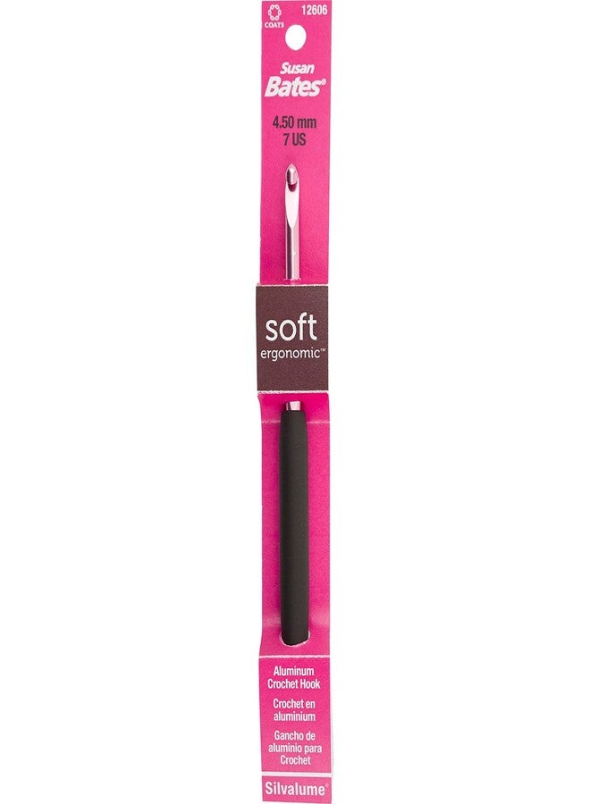 Susan Bates Silvalume Soft Handle Aluminum Crochet Hook 5.5"-size 7/4.5mm - Image 1
