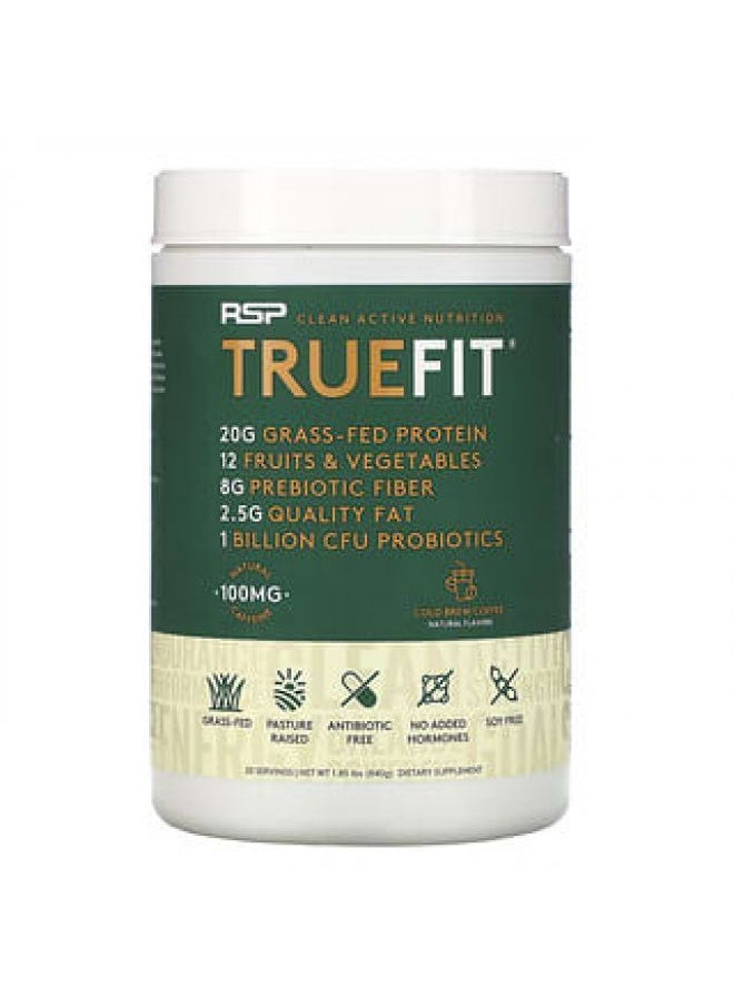 RSP Nutrition - RSP Nutrition TrueFit Grass-Fed Whey Protein Shake with Fruits & Veggies Cold Brew Coffee 1.85 lbs (840 g) - Image 1