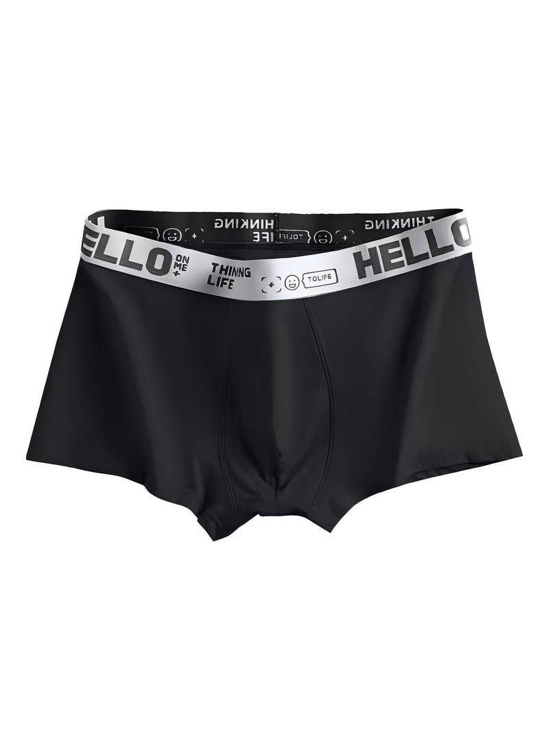 YIQUAN Zeemey 5 Pack Hello Men’s Sort Boxer Briefs & Trunks,Breathable Stretch Cotton Moisture-Wicking Underwear,Modern Fit Low Rise  - Image 3
