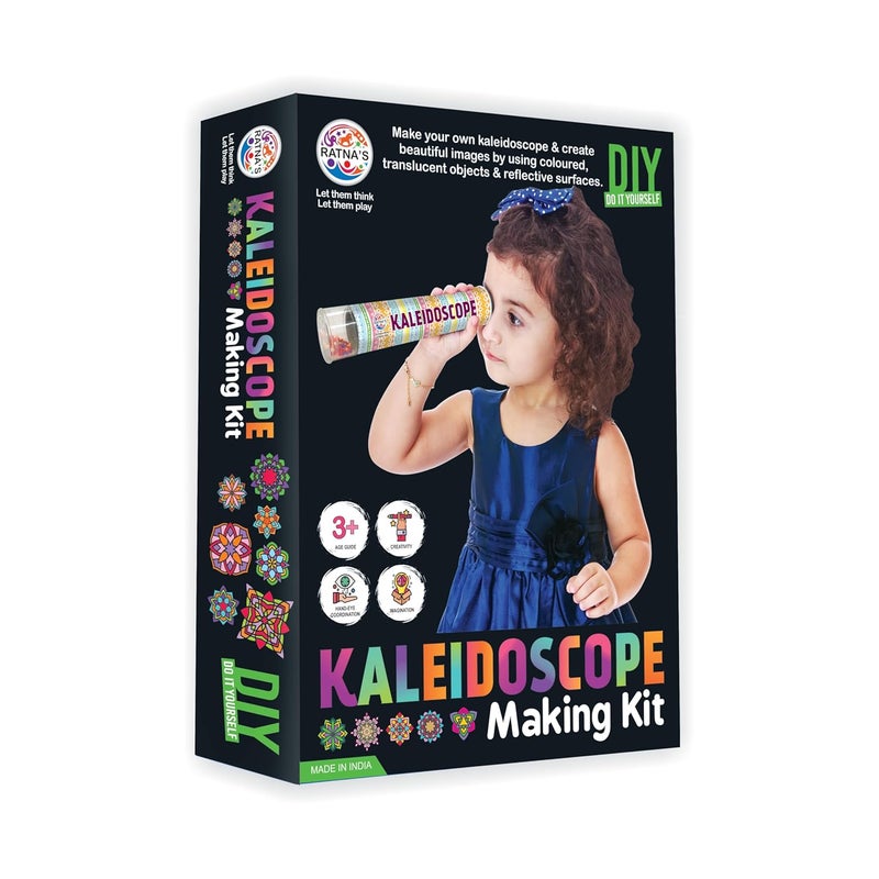 RATNA'S طقم صنع الكاليودوسكوب DIY لإنشاء أنماط جميلة، هدايا عيد ميلاد تعليمية سحرية للأطفال من 3 سنوات فما فوق - Image 1