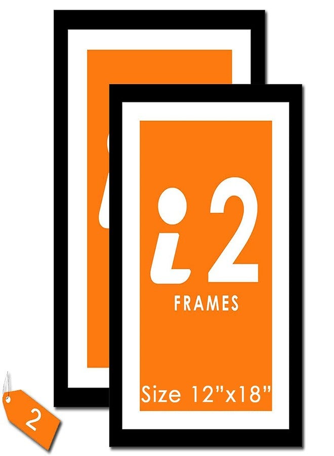 i2 Frames Premium - 12x18 inch photo frame - Black colour - Pack of 2 - Image 1