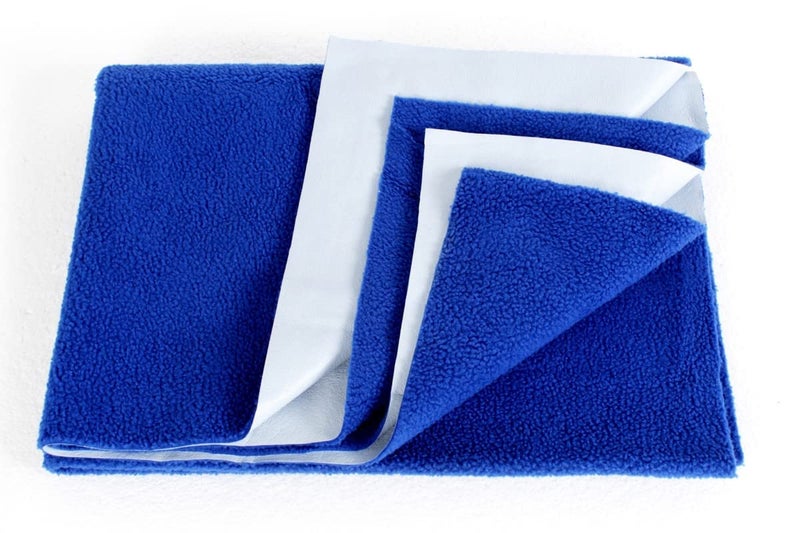 Mopak Decor Baby Dry Sheet/Urine Sheet/Diaper Free Sleeping Mats/Mattress Protector/Bed Protector Adult Sheet- Large Size/Blue (Pack of 2), 40 INCH X 56 INCH - Image 1
