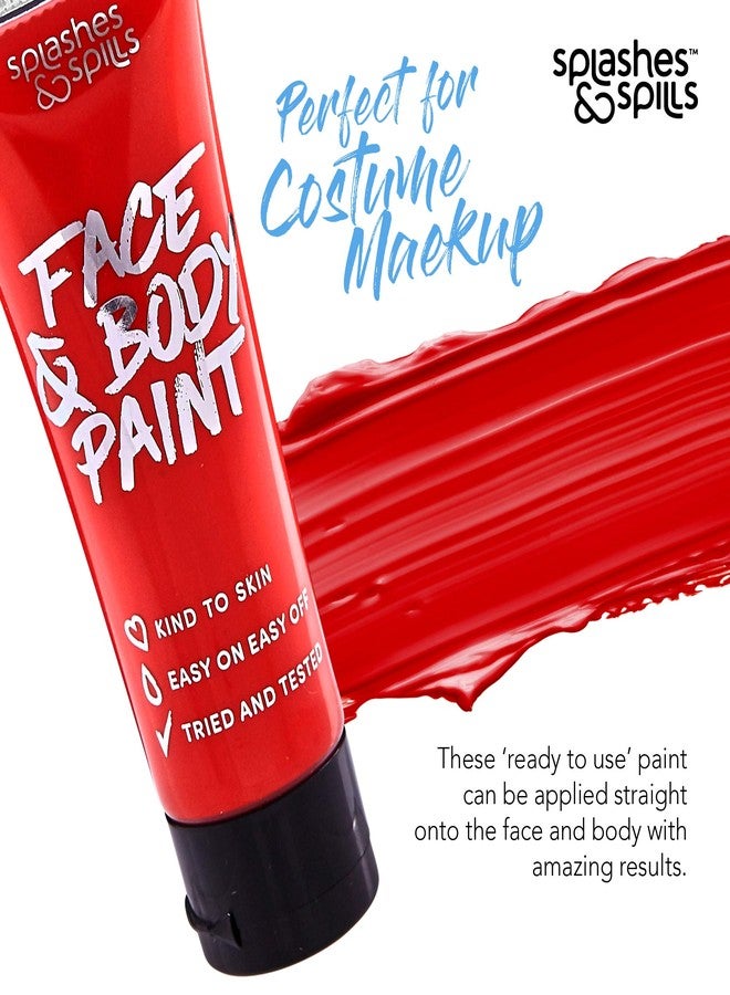 Splashes & Spills Face and Body Paint Cream, 30ml - Pretend Costume and Dress Up Makeup by Splashes & Spills (Red) - Image 4