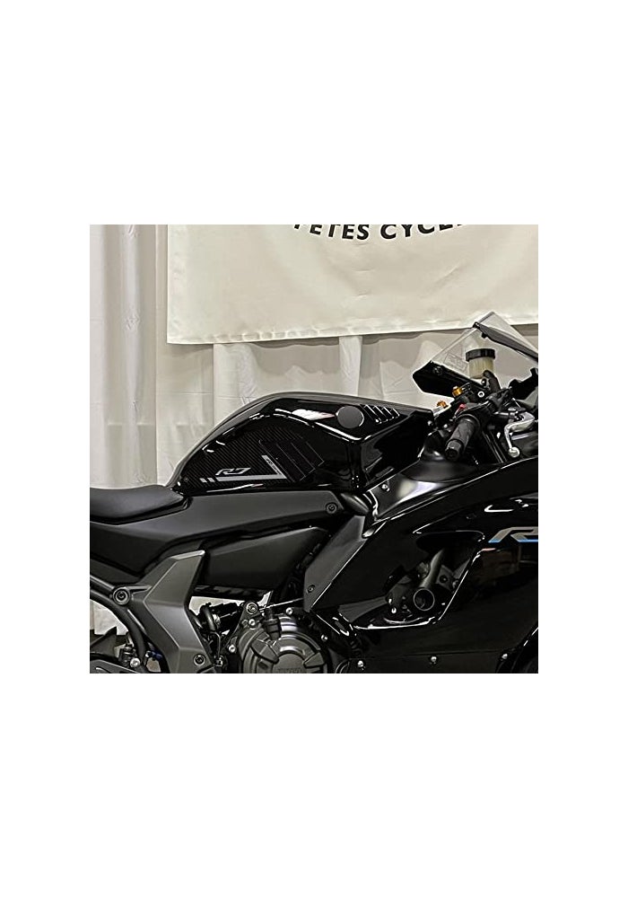 labelbike 3D Stickers Motorcycle Fuel Tank Sides Protection and Decoration in Resin Compatible with Yamaha R7 20212024 Color Carbon Grey - Image 1