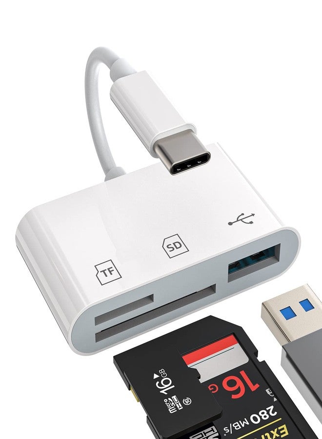 HOYULLI USB C Hub TF Micro SD Card Reader for Apple for iPhone15 Pro Max for iPad USB 3.0 Port Docking Station Multiport Adapter for MacBook compatible for Samsung Type-C Thunderbolt Flash Drive Memory Dongle - Image 1