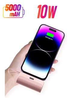STAUD Travel 10W Small Portable Charger iPhone with Built-in Lightning Cable 5000mAh Power Bank Fast Charging for iPhone 14/13/13 Pro/12/12 Pro/11/XR/XS/X/8/7/6 Also Support Type-c Fast Charging  - Image 1