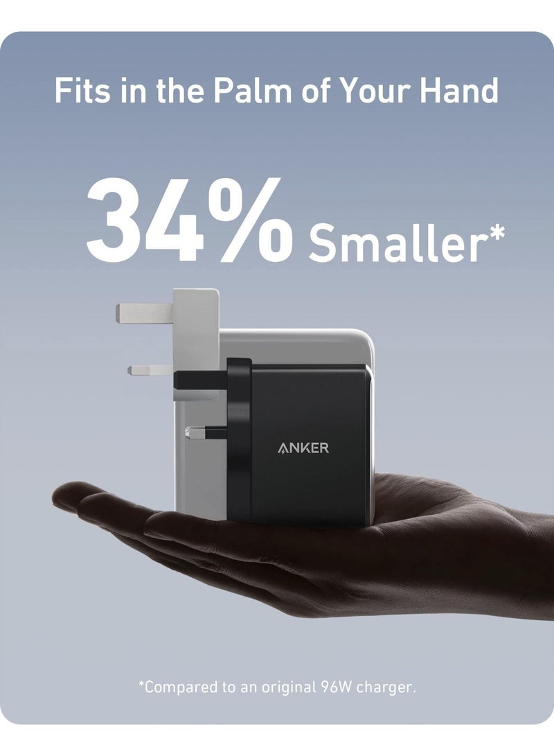 Anker USB C Plug, 100W USB C Charger, 736 Charger (Nano II 100W), 3-Port Fast Compact Wall Charger for MacBook Pro/Air, Google Pixelbook, ThinkPad, Dell XPS, iPad Pro, Galaxy S22/S20, iPhone 13/Pro - Image 2