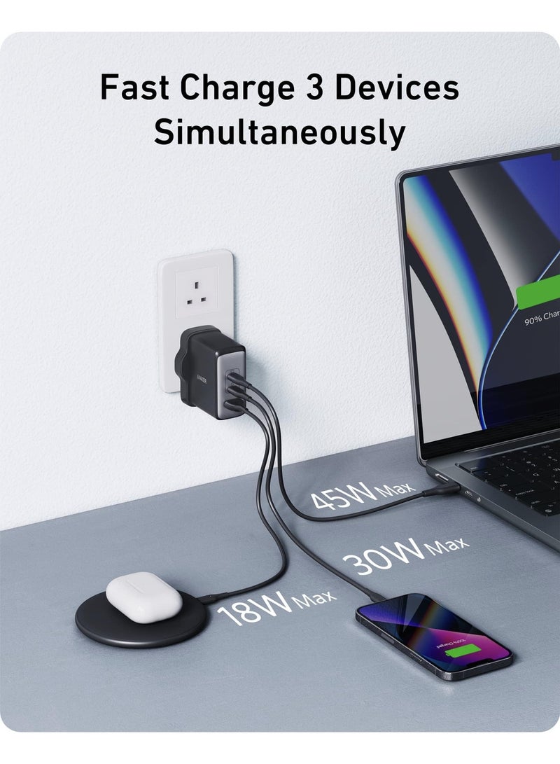 Anker USB C Plug, 100W USB C Charger, 736 Charger (Nano II 100W), 3-Port Fast Compact Wall Charger for MacBook Pro/Air, Google Pixelbook, ThinkPad, Dell XPS, iPad Pro, Galaxy S22/S20, iPhone 13/Pro - Image 5