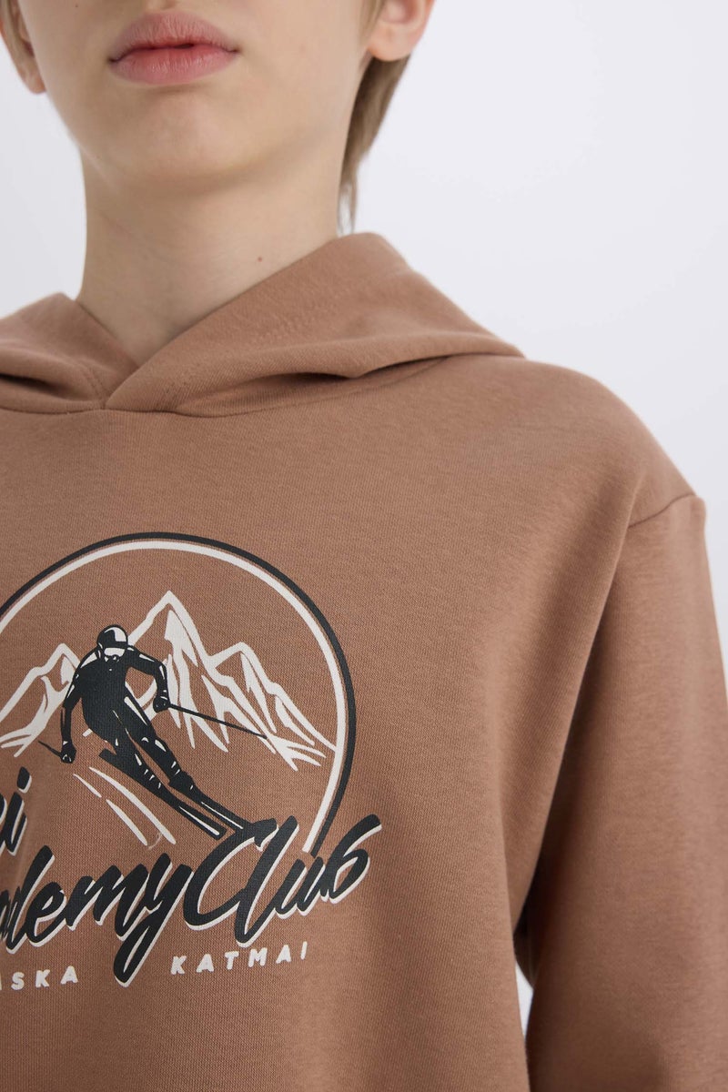 DeFacto Brown Boy Boy Printed Hoodie Casual - Image 5