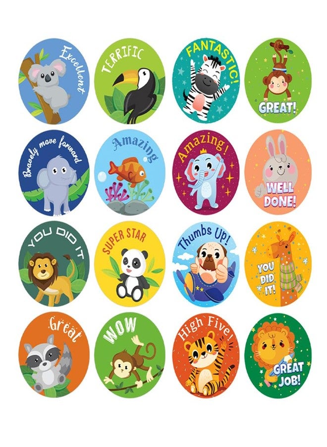 Citihomy 1000 Cute Animal Reward Stickers for Kids Classroom, Motivational Stickers for Teachers & Students, 1 Inch, 16 Styles - Image 2