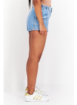 Don't Call Me Jennyfer Women Washed Denim Shorts, Blue  - Image 3