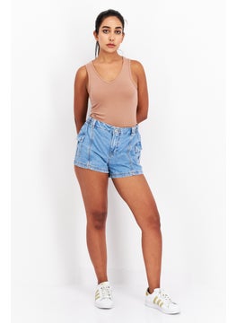 Don't Call Me Jennyfer Women Washed Denim Shorts, Blue  - Image 4