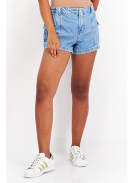 Don't Call Me Jennyfer Women Washed Denim Shorts, Blue  - Image 1
