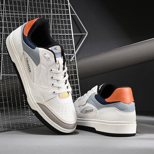 Cruiser White Sneaker for Men | Lightweight & Comfortable | Stylish Lace-Up Casual Footwear with Cushioned Insole | Perfect for Versatile Outfits 2632-7 - Image 4