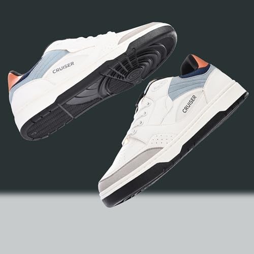 Cruiser White Sneaker for Men | Lightweight & Comfortable | Stylish Lace-Up Casual Footwear with Cushioned Insole | Perfect for Versatile Outfits 2632-7 - Image 2