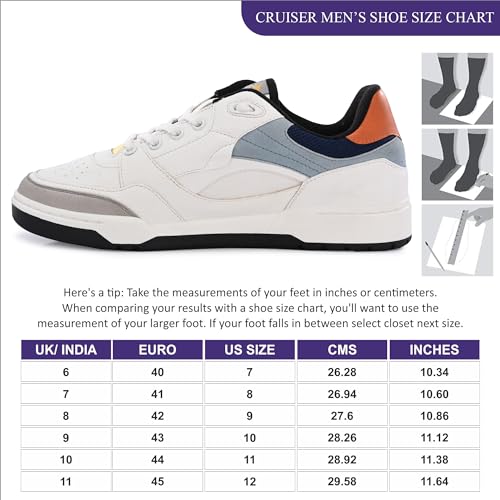 Cruiser White Sneaker for Men | Lightweight & Comfortable | Stylish Lace-Up Casual Footwear with Cushioned Insole | Perfect for Versatile Outfits 2632-7 - Image 5
