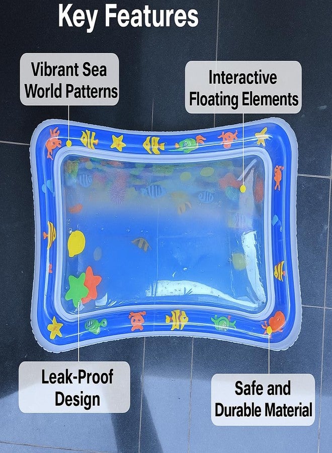 C nuw Baby Inflatable Tummy Time Water Play Mat - Leakproof Sensory Play Pad for Infants & Toddlers | Fun Marine-Themed Activity Mat for Early Development - Image 4