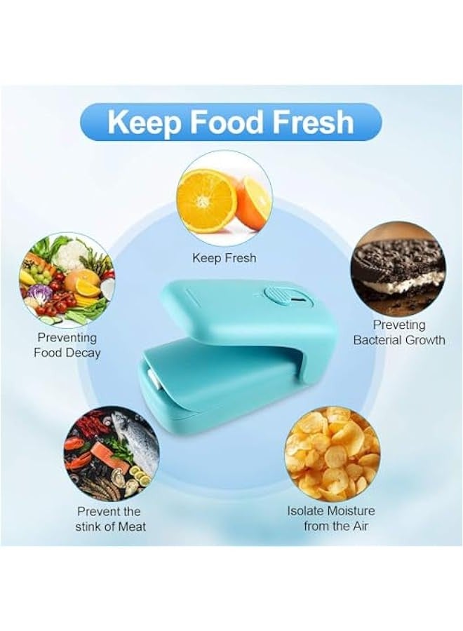 بيوينتي اداة اغلاق اكياس صغيرة من خزنة، اداة ختم وتقطيع حرارية محمولة لحفظ الطعام والوجبات الخفيفة والحفاظ على الطعام طازجا (البطارية غير متضمنة)، أخضر - Image 4