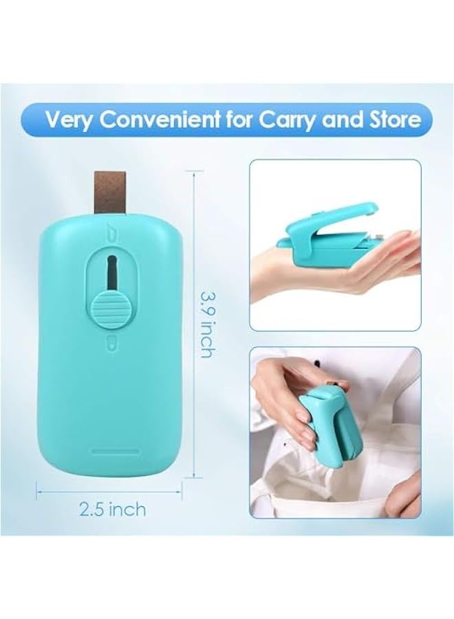 بيوينتي اداة اغلاق اكياس صغيرة من خزنة، اداة ختم وتقطيع حرارية محمولة لحفظ الطعام والوجبات الخفيفة والحفاظ على الطعام طازجا (البطارية غير متضمنة)، أخضر - Image 5