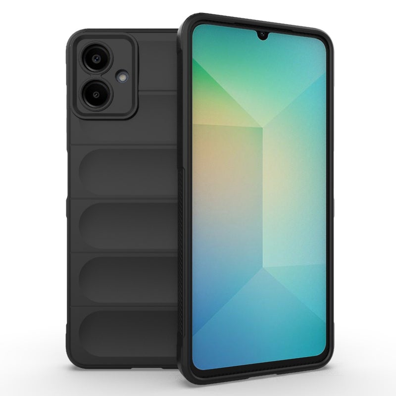 HuHa Protective Cover For Samsung Galaxy A06 4G Magic Shield TPU + Flannel Phone Case(Black) - Image 1