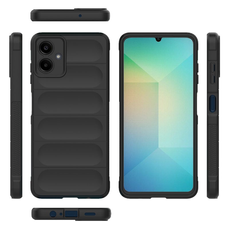 HuHa Protective Cover For Samsung Galaxy A06 4G Magic Shield TPU + Flannel Phone Case(Black) - Image 3