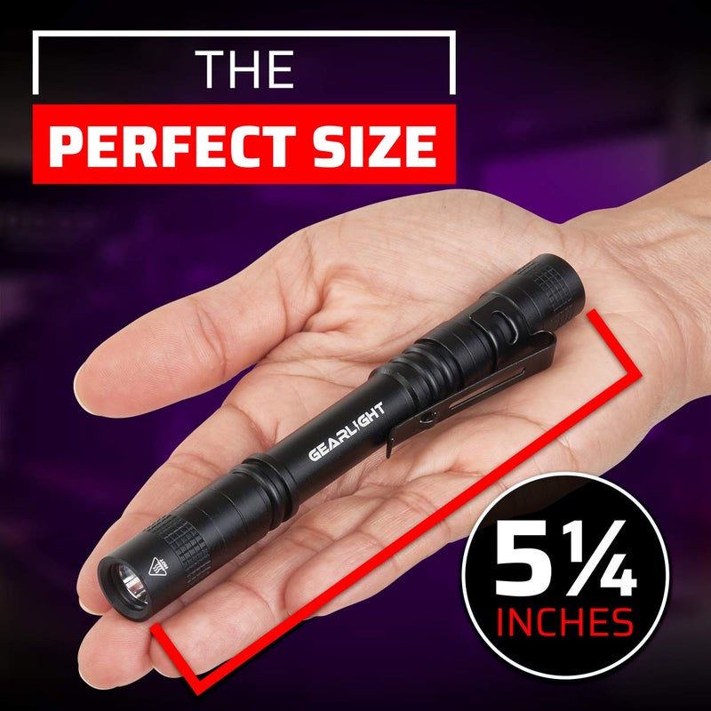 GearLight UV Black Light Flashlight S100 [2 Pack] - Mini Blacklight Ultraviolet Pen Lights for Leak and Hotel Inspection - Pet Urine, Bed Bug, Scorpion, Stain, and Dye Detector - Image 2
