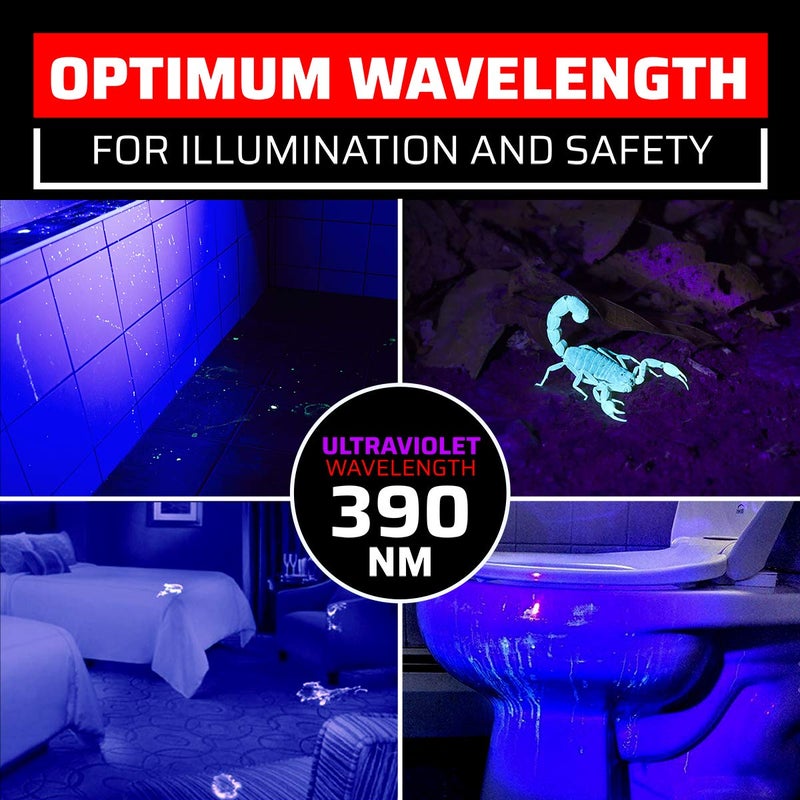 GearLight UV Black Light Flashlight S100 [2 Pack] - Mini Blacklight Ultraviolet Pen Lights for Leak and Hotel Inspection - Pet Urine, Bed Bug, Scorpion, Stain, and Dye Detector - Image 5