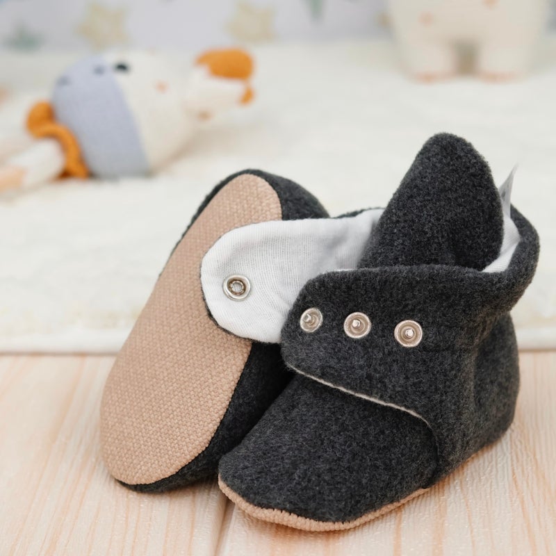 Ella Bonna Polar Baby Slippers, Non-Slip Sole, Home Boots, Nursery Shoes Booties, Anthracite - Image 2
