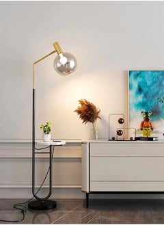 1-Piece Scandinavian Style Standing Floor Lamp Industrial Design Lamp with Marble Plate Table Bright Lampshade Lamp for Living Room Bedroom Offices 40x30x170 cm
